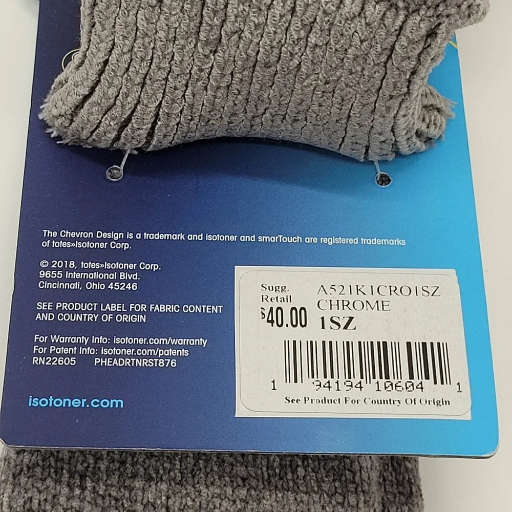Isotoner Gloves Chrome Gray Chenille Knit Smart Touch Tech Women's One Size NEW